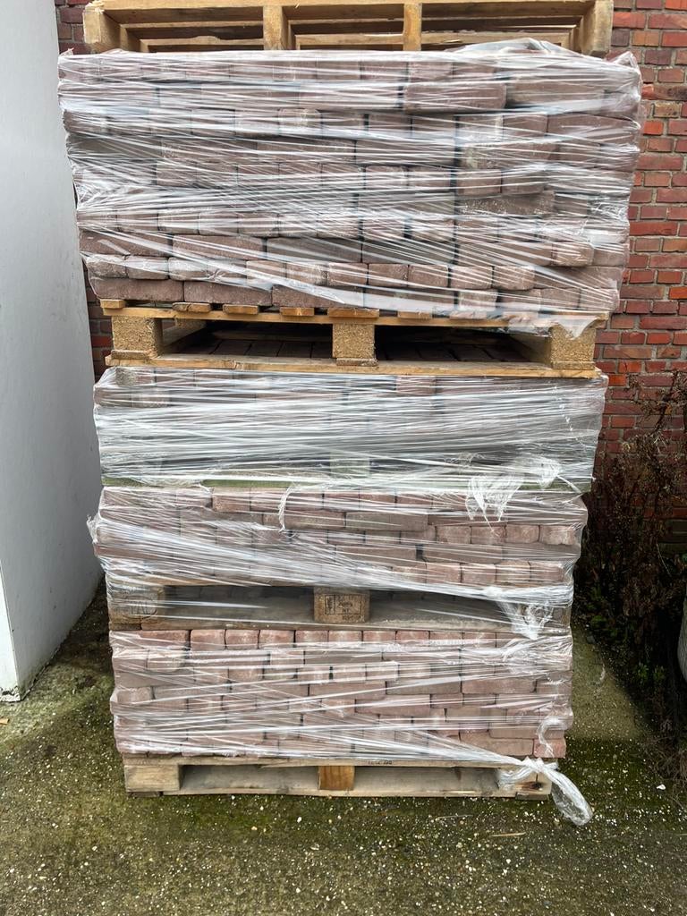 Partij gebakken 25,00  klinkers bestrating tuinpad, Ophalen, Zo goed als nieuw, Klinkers