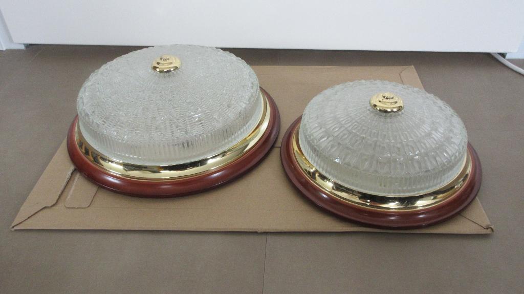 Glazen plafonnières, vermoedelijk jaren '70, Ophalen of Verzenden, Gebruikt, Glas