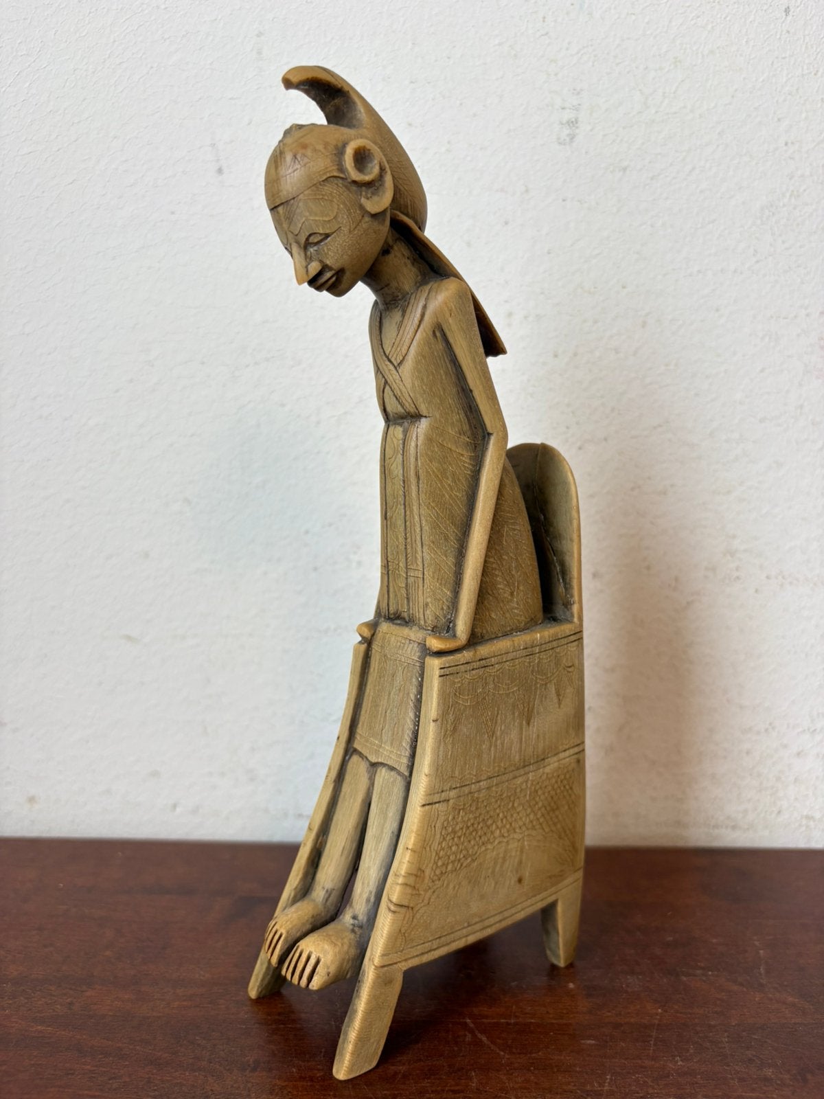 Wayang wajang pop van hoorn, been of bot bali Indonesie, Verzamelen, Beelden en Beeldjes, Ophalen of Verzenden, Gebruikt, Overige typen