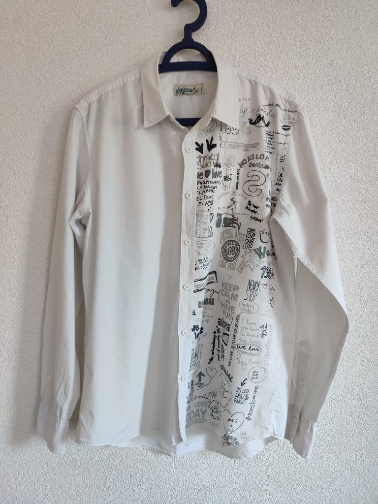012 Desigual overhemd - Lange mouwen - Maat: L, Ophalen of Verzenden, Zo goed als nieuw, Wit, Desigual