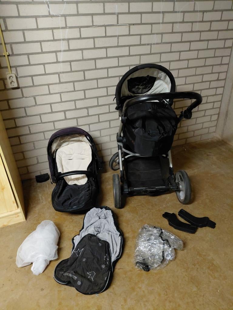 Kinderwagen Mutsy Evo 3-in-1 zwart zeer compleet met extra's, Ophalen, Mutsy