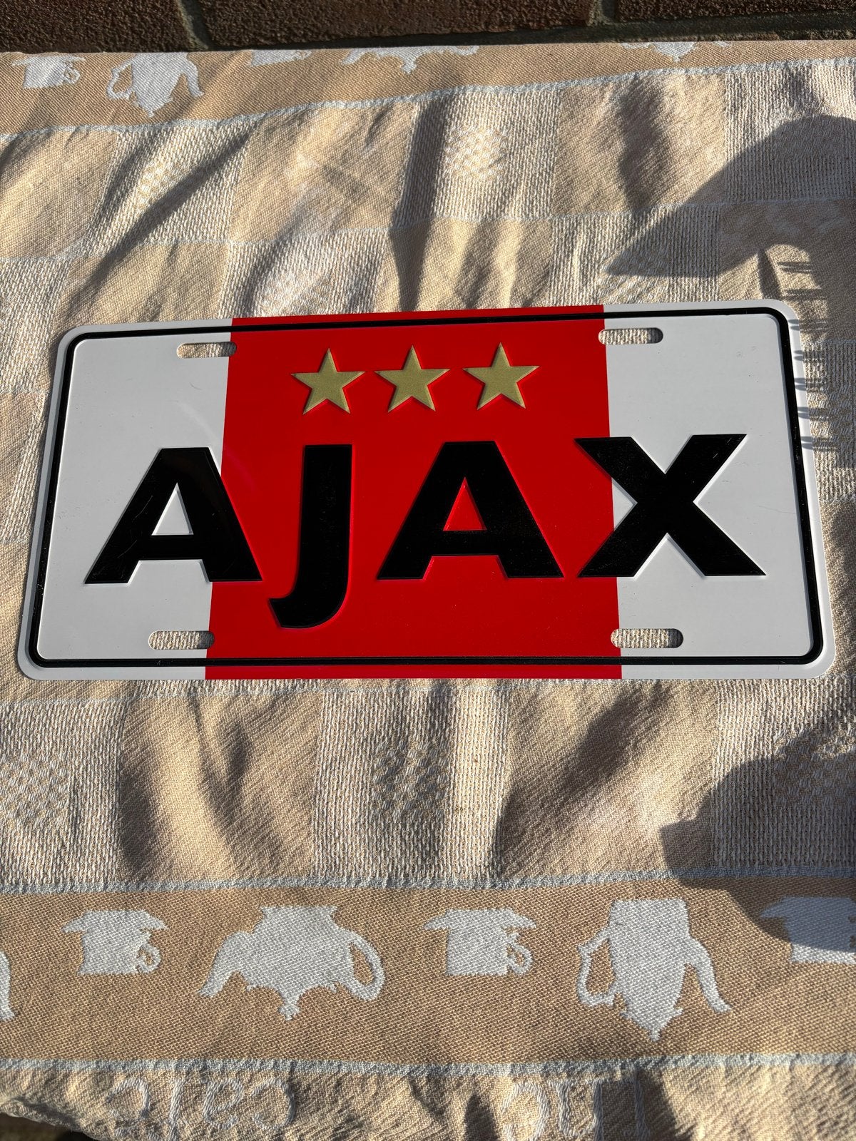 Ajax kentekenplaat - Decoratieve voetbalplaat, Ophalen of Verzenden, Zo goed als nieuw, Ajax, Overige typen
