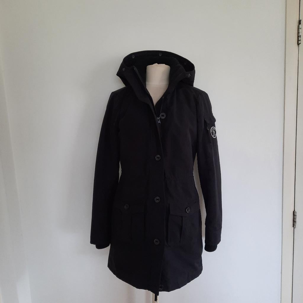 Abercrombie jas jack parka zwart maat M - als nieuw -, Maat 38/40 (M), Zwart, Ophalen of Verzenden, Zo goed als nieuw
