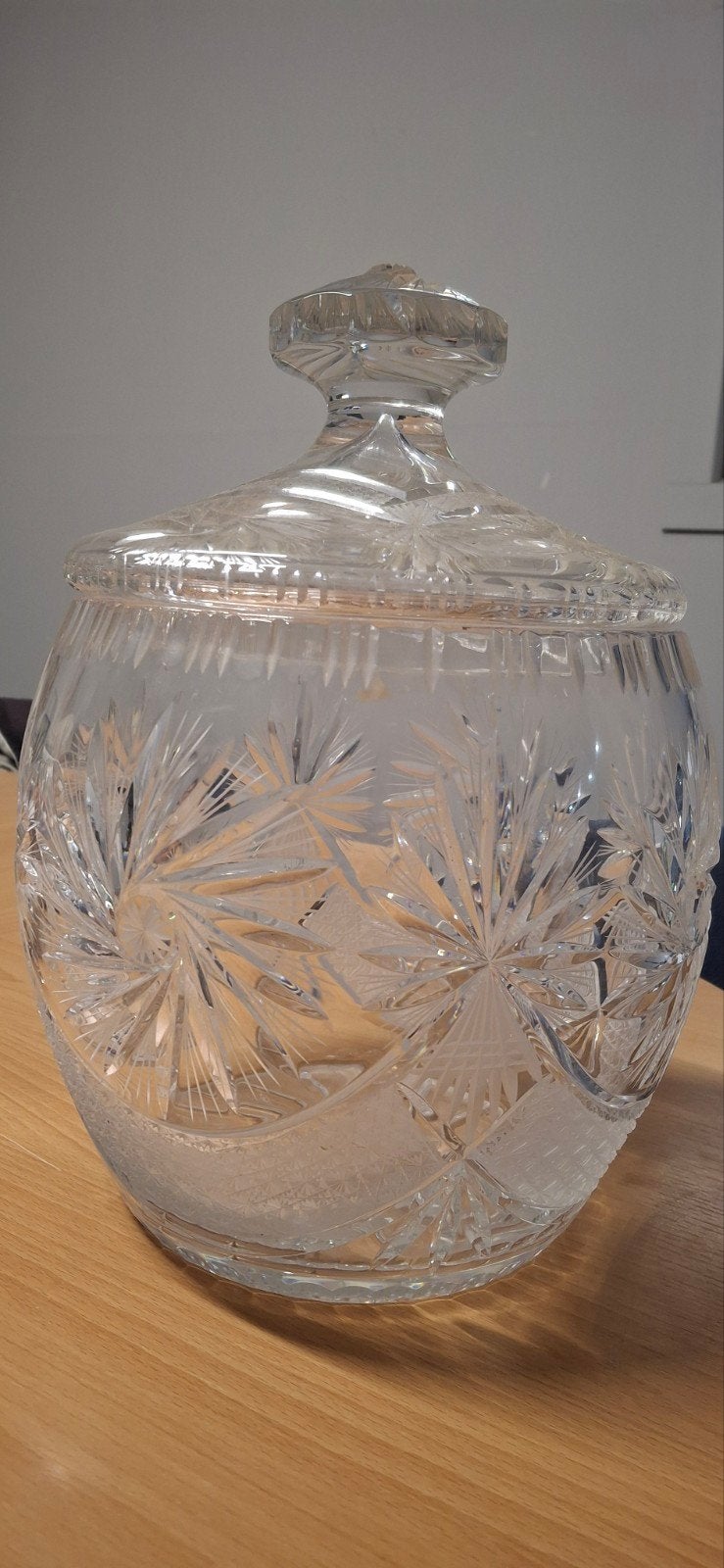kristallen pot voor bowl met deksel RENA 24% loodkristal, Antiek en Kunst, Ophalen of Verzenden