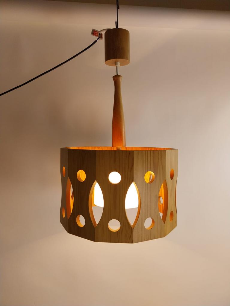 Zweedse grenenhouten hanglamp van AB Nordisk Ostersund, Ophalen of Verzenden, Zo goed als nieuw, Minder dan 50 cm