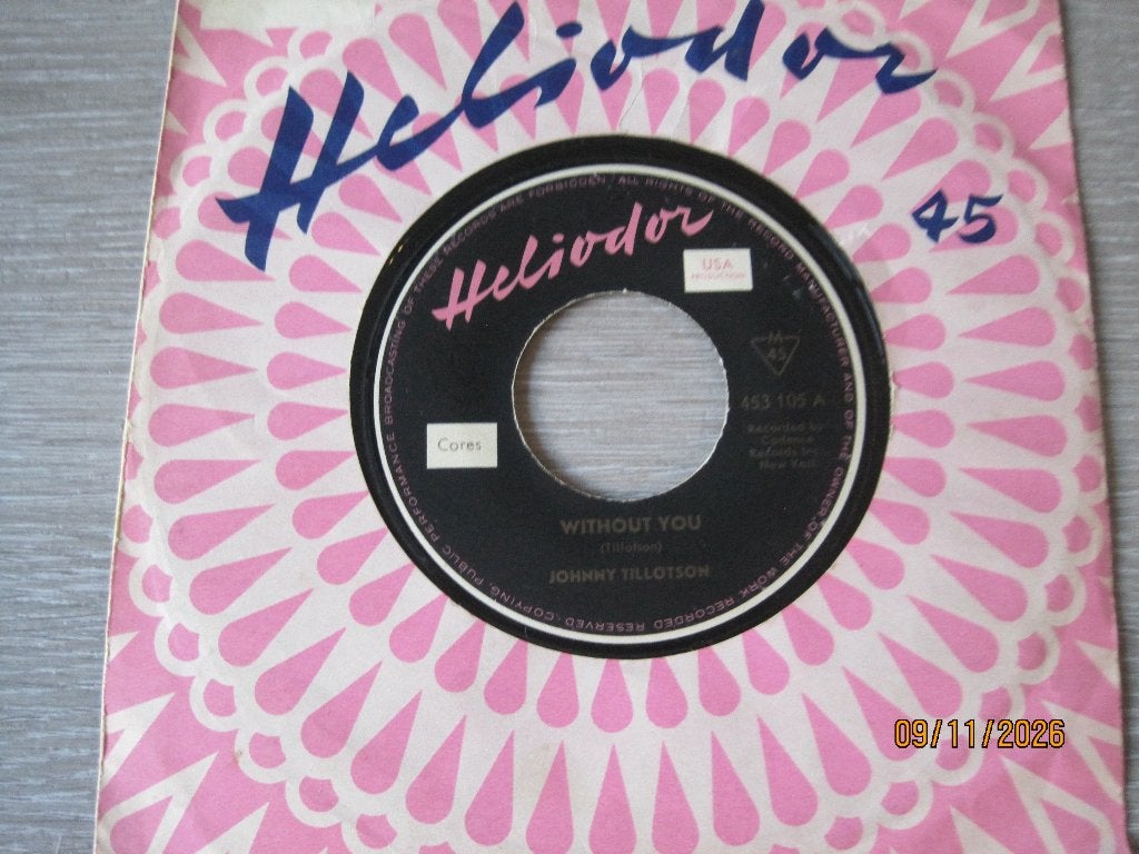 Johnny Tillotson   -   Without you, Gebruikt, Originele persing, 7 inch, Ophalen of Verzenden