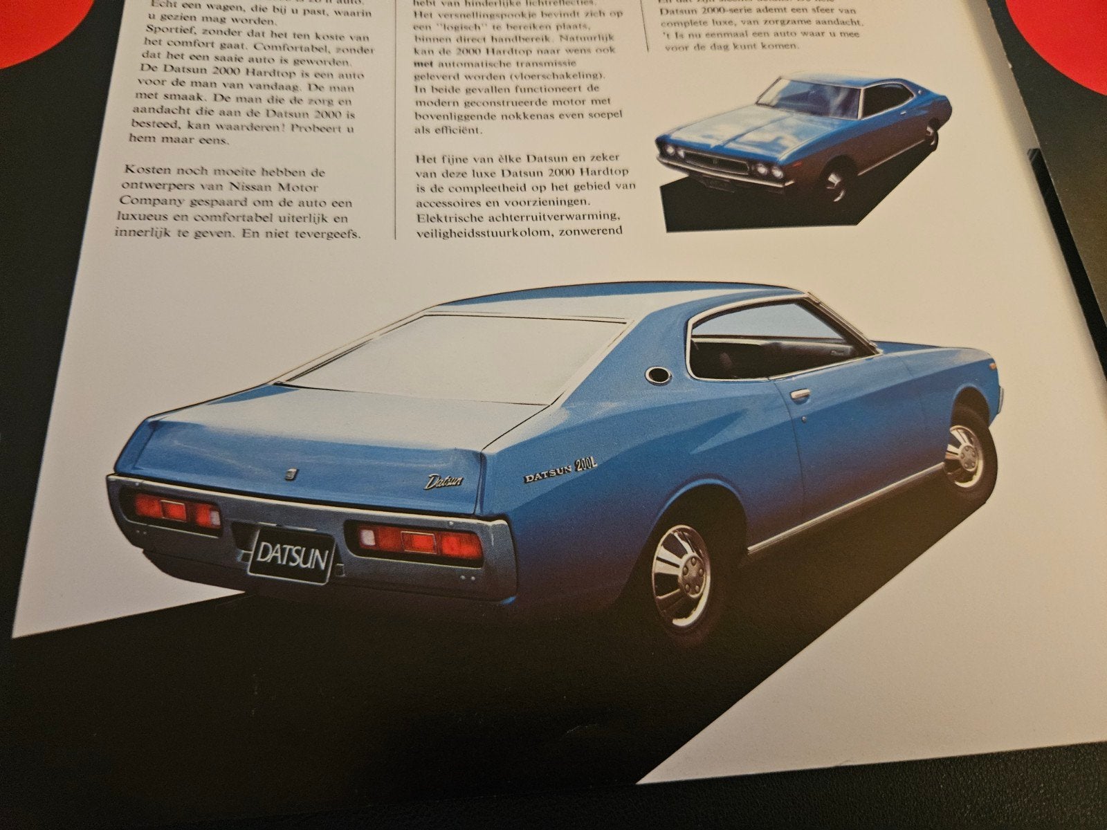 Brochure Datsun 2000 Hardtop & Sedan 1973, Ophalen of Verzenden, Zo goed als nieuw, Overige merken