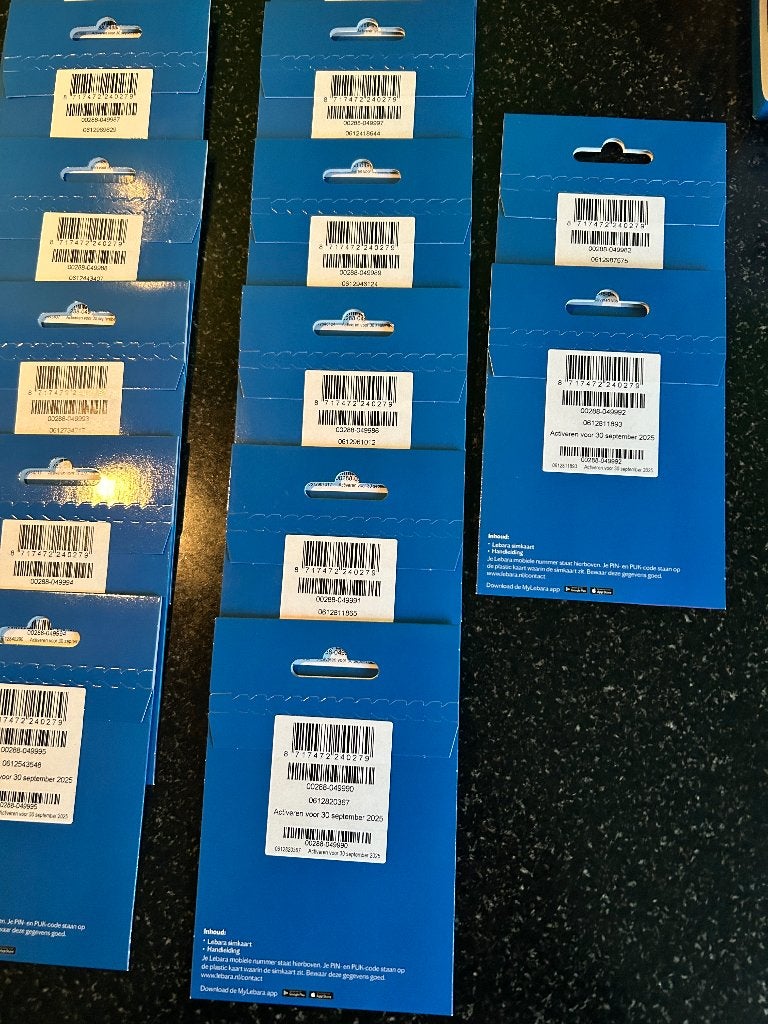 Simkaarten Lebara nieuw prepaid, Ophalen, Nieuw, Overige providers