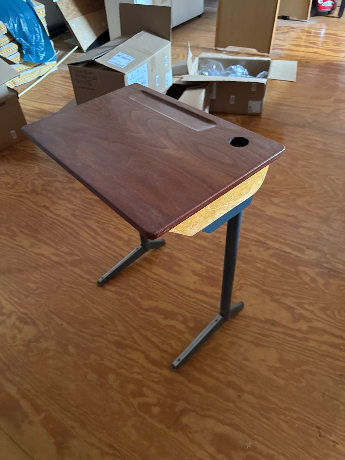Vintage Schooltafel / Bureau - Authentiek Design, Ophalen of Verzenden