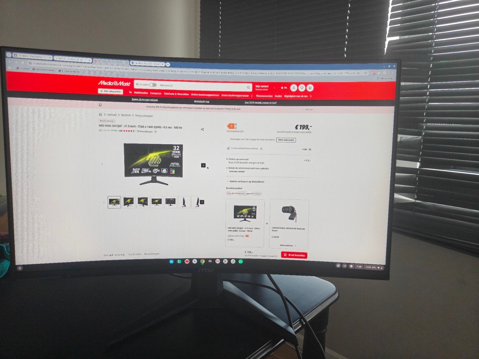 MSI MAG 32CQ6F 32 inch 1440p 180Hz Gaming Monitor