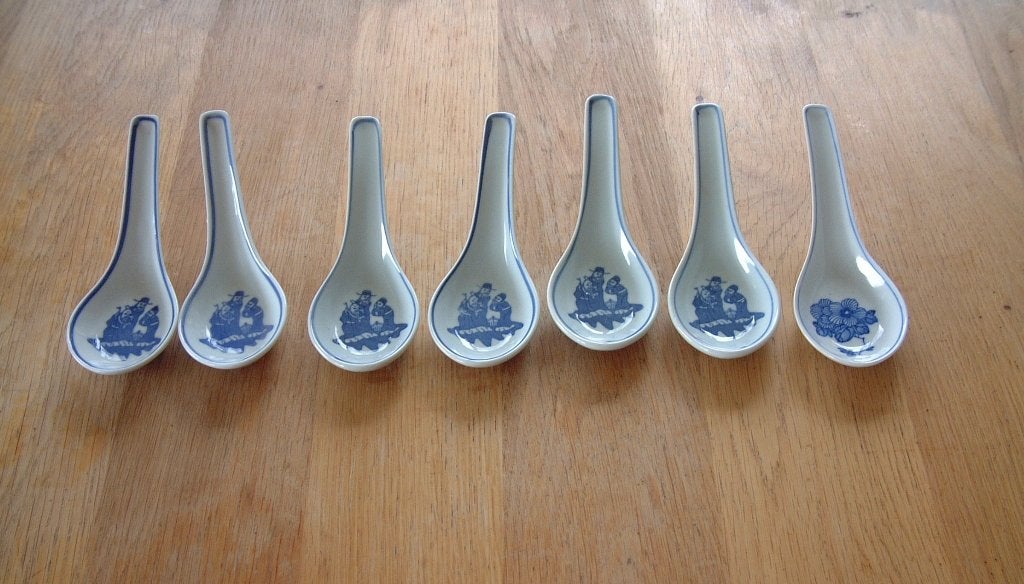 7 vintage Chinese rijstlepels rijst lepels, Ophalen of Verzenden, Overige stijlen, Overige typen