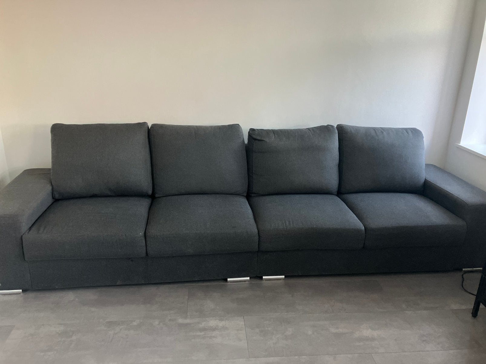 Prima bankstel (antraciet), gratis af te halen tm 26 juli., Ophalen, Gebruikt, 300 cm of meer, 75 tot 100 cm