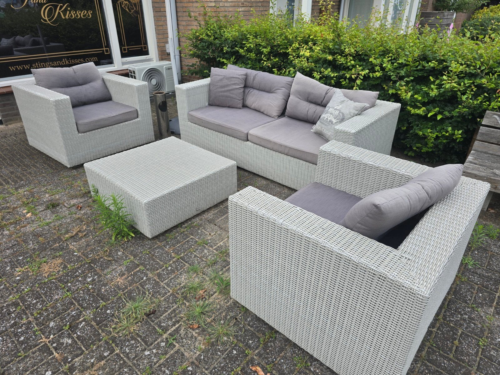 Dazur loungeset met kussens, 5 zitplaatsen, Gebruikt, Ophalen of Verzenden, Bank