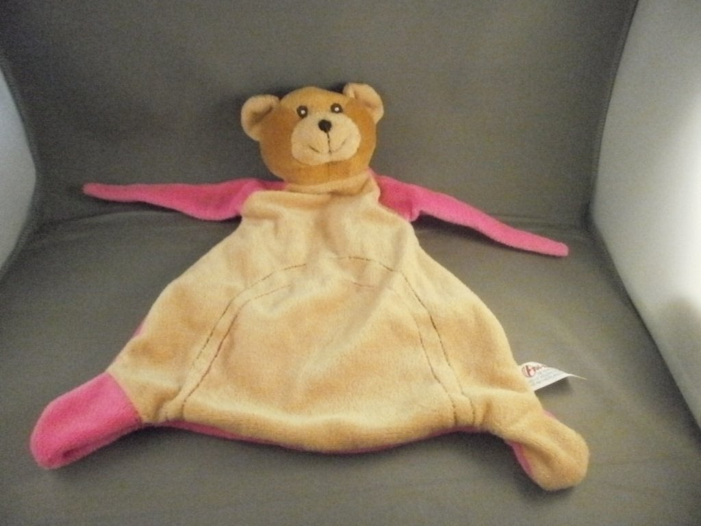 toi-toys beer doekje twee kleurig bruin/ roze lange armen, Overige merken, Beer, Nieuw, Ophalen of Verzenden