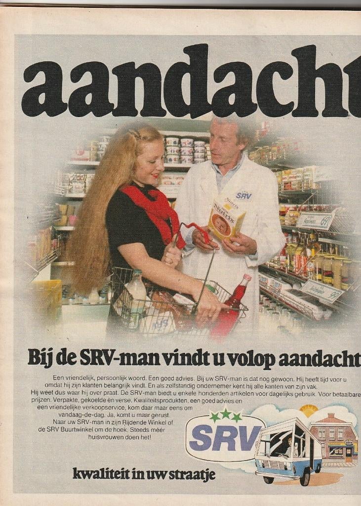 retro reclame 1979 SRV zuivelwagen wagen volop aandacht, Verzenden, Overige typen