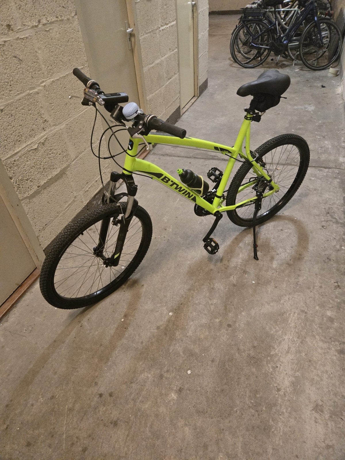B'Twin Rockrider 340 Mountainbike - Neon Groen, Overige merken, Gebruikt, Velgrem, 49 tot 53 cm
