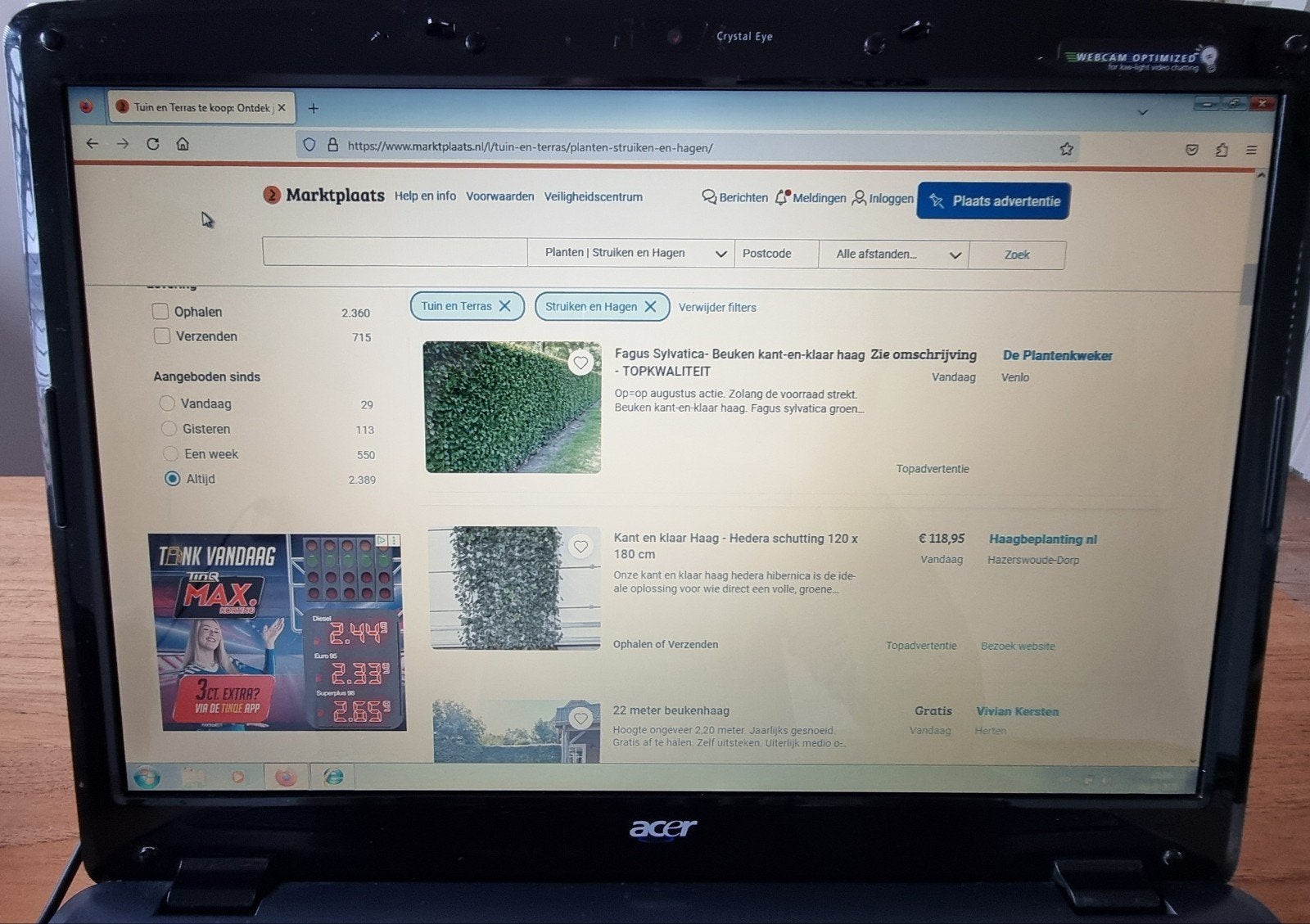 Acer Aspire 7730G  17 inch, Computers en Software, Ophalen, 17 inch of meer, 2 tot 3 Ghz