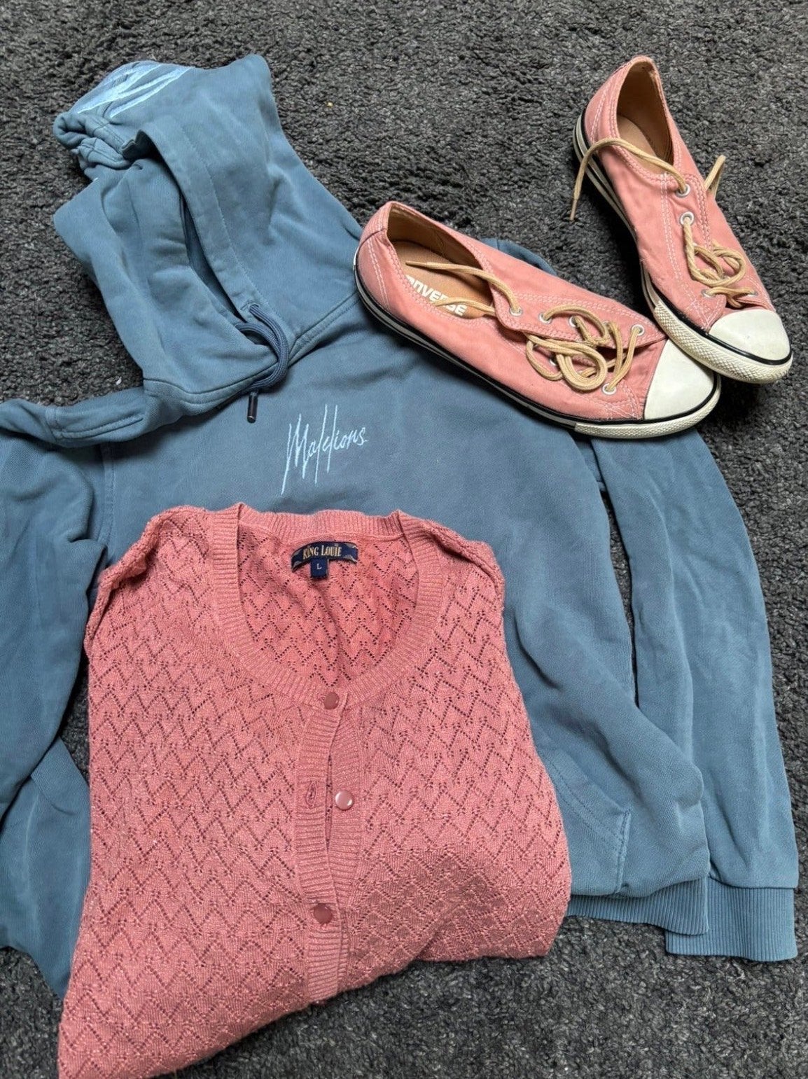 8 zakken kleding, tassen en schoenen - diverse merken/maten, Ophalen, Zo goed als nieuw