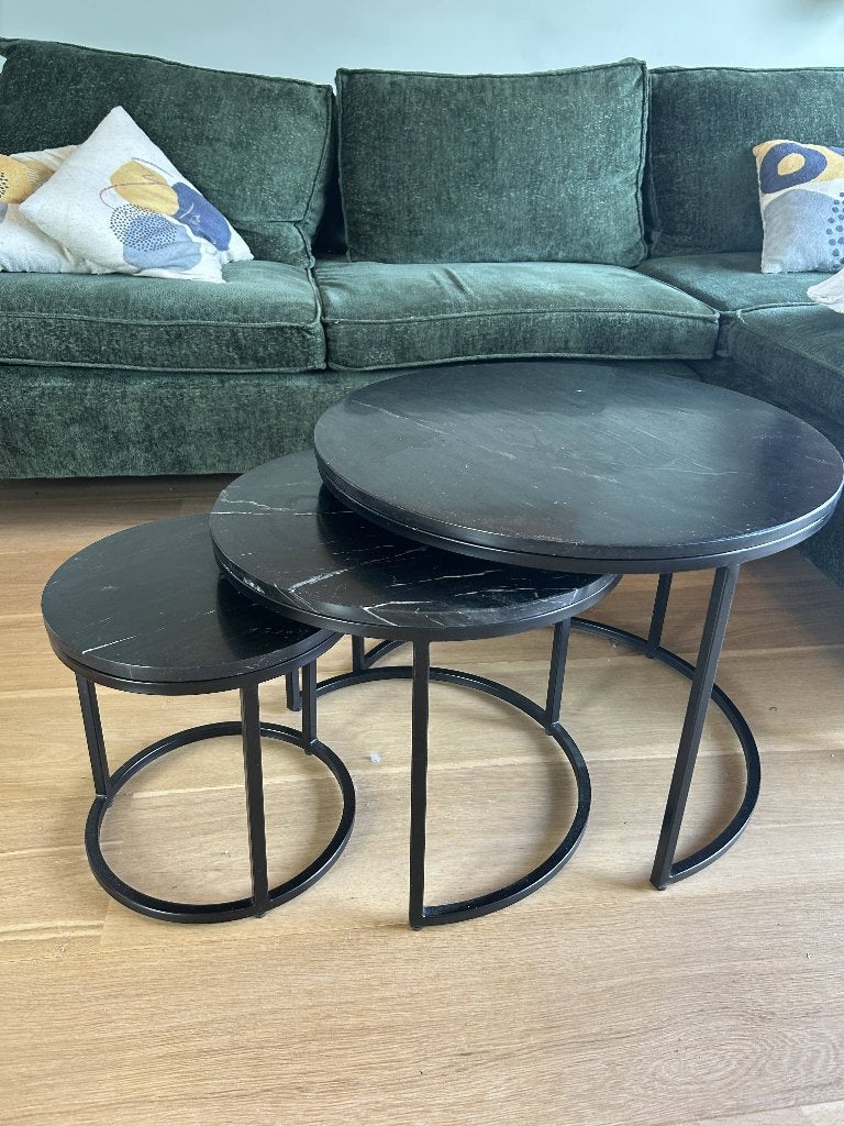 Set van 3 marmeren salontafels Boris, Ophalen, 50 tot 100 cm, Shick, Overige materialen
