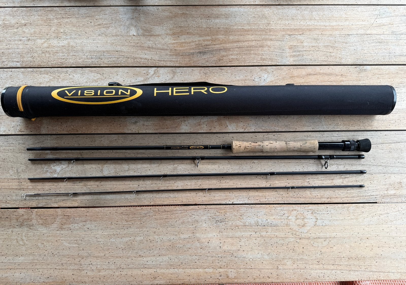 Vision black hero 9ft #7 vliegenhengel, Watersport en Boten, Ophalen of Verzenden, Zo goed als nieuw, Overige typen