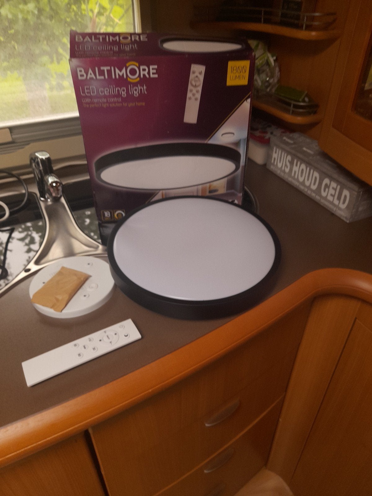Baltimore LED plafondlamp met afstandsbediening - Nieuw, Dimbaar, Ophalen of Verzenden, Nieuw, Overige merken