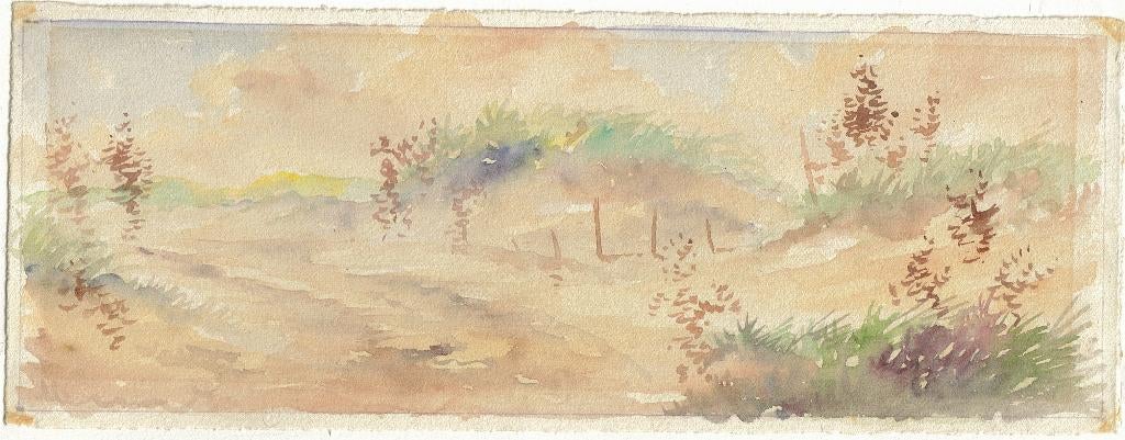Onvermelde NL Maker aquarel "Duinlandschap", Antiek en Kunst, Ophalen