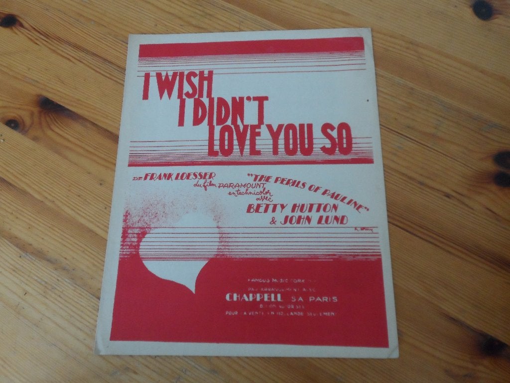 I wish I didn't love you so - frank loesser, Muziek en Instrumenten, Bladmuziek, Gebruikt, Gitaar, Ophalen of Verzenden, Artiest of Componist