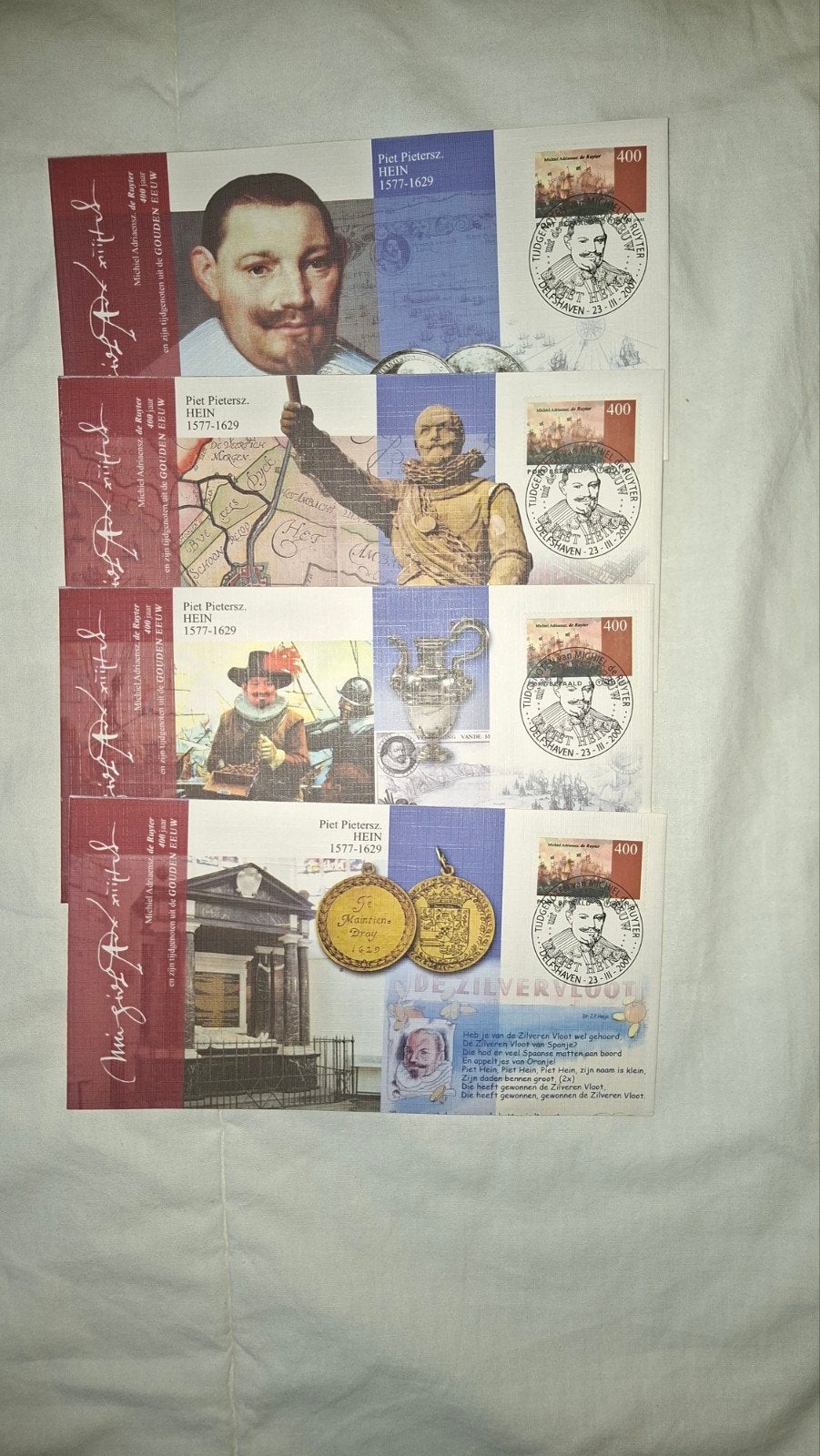 4 port betaald enveloppen.  Piet Hein, Postzegels en Munten, Ophalen of Verzenden, Na 1940, Postfris