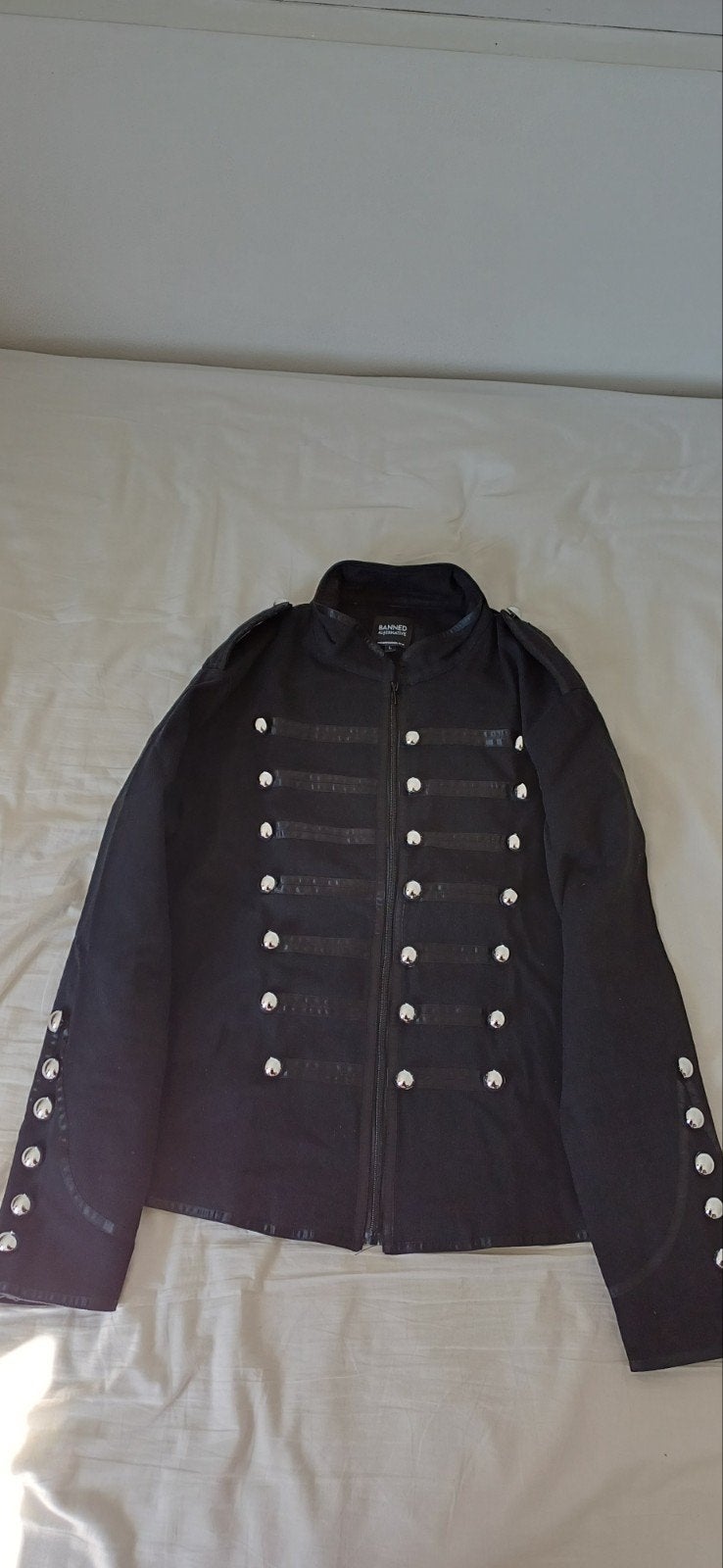 Military Drummer Uniform jas zwart Maat L, Banned Alternative, Zwart, Maat 42/44 (L), Ophalen of Verzenden