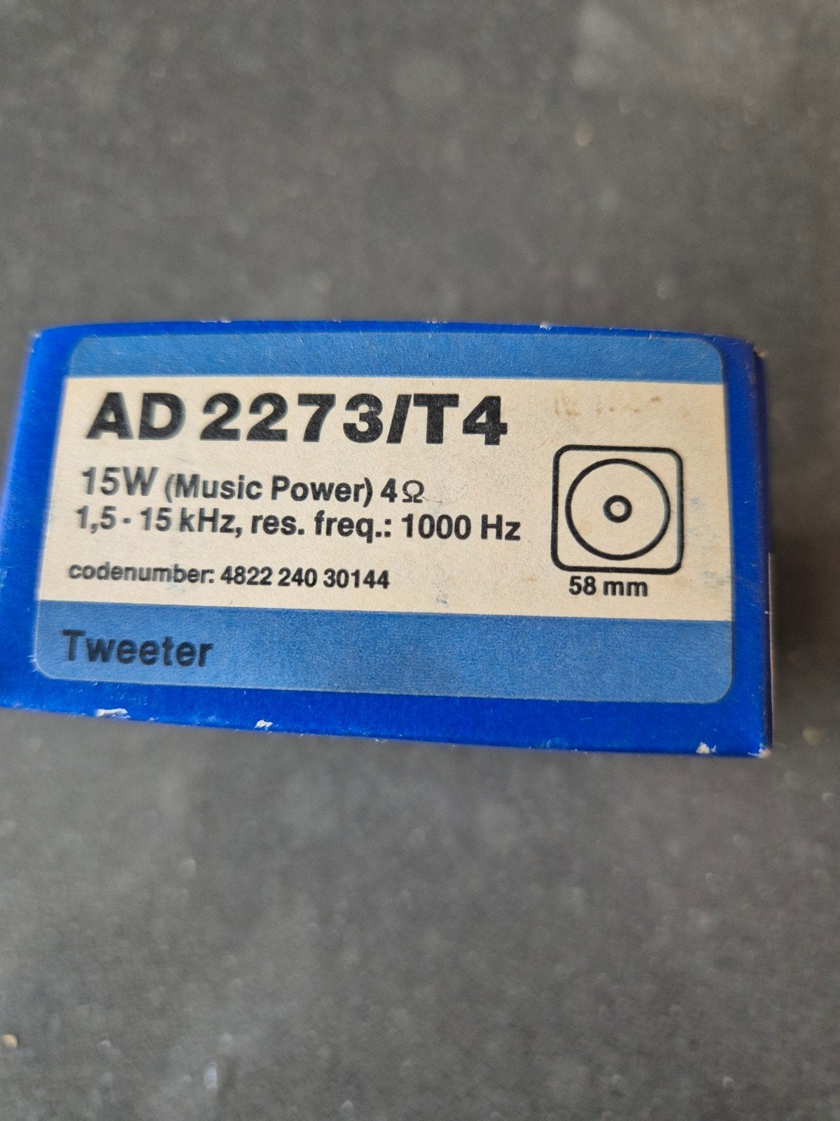 Nieuwe Philips AD 2273/T4 Tweeter 15W 4 Ohm, Ophalen of Verzenden, Nieuw