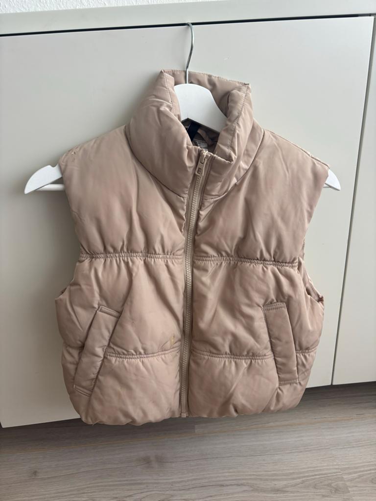 H&M Divided Puffer Bodywarmer Beige XXS, Ophalen of Verzenden, Zo goed als nieuw, Maat 34 (XS) of kleiner, Beige