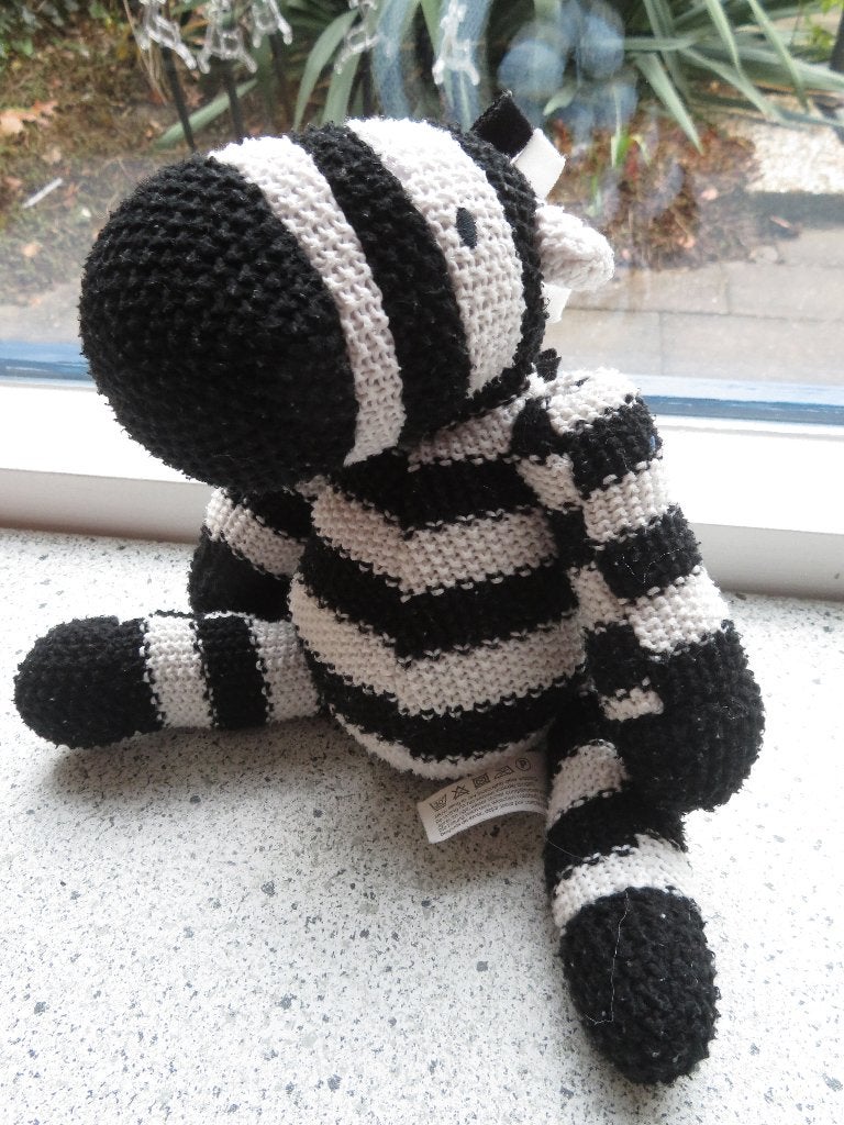 2 x Zwart wit gehaakte of gebreide zebra zebrapaard van Hema, Paard, Hema, Ophalen of Verzenden, Zo goed als nieuw