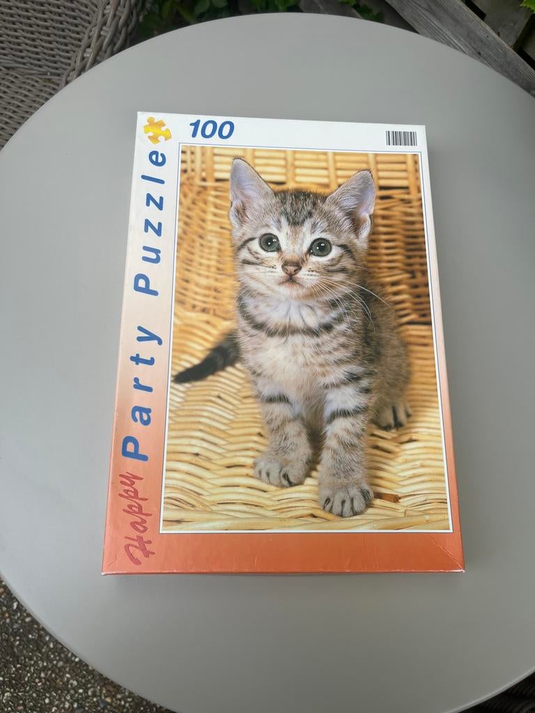 Happy Party Puzzle 100 stukjes - Schattig Katje, Ophalen of Verzenden, 10 tot 50 stukjes, Zo goed als nieuw, 6 jaar of ouder