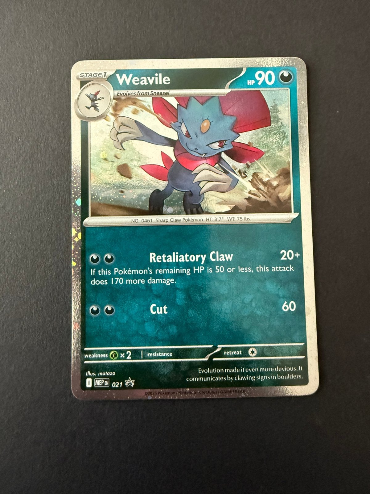 MEP 021 Weavile, Verzenden, Nieuw, Losse kaart