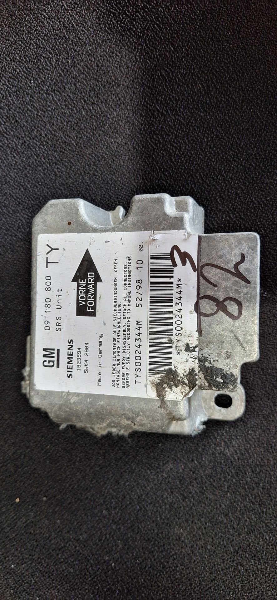 Originele Airbag Stuurmodule Computer Opel Astra G Zafira A, Gebruikt, -, -, Opel