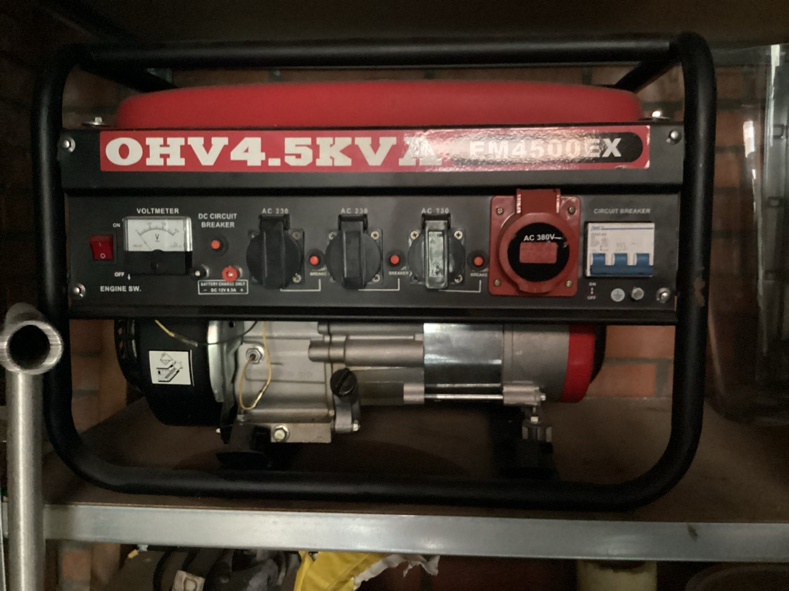 OHV 4.5KVA FM4500EX Benzine Aggregaat, Ophalen, Gebruikt