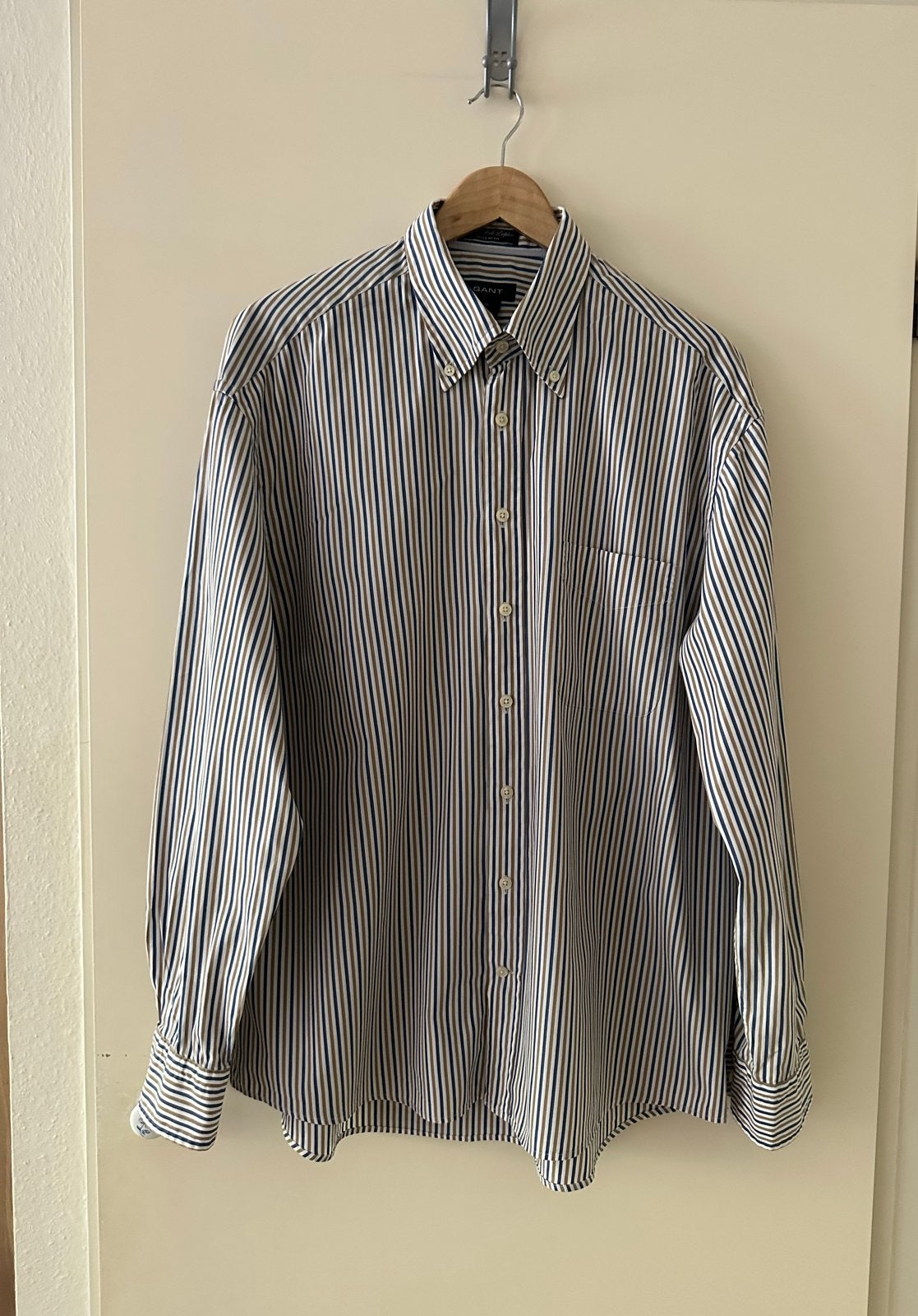 Gant gestreept overhemd - XL, Ophalen of Verzenden, Zo goed als nieuw, Meerkleurig, Halswijdte 43/44 (XL)
