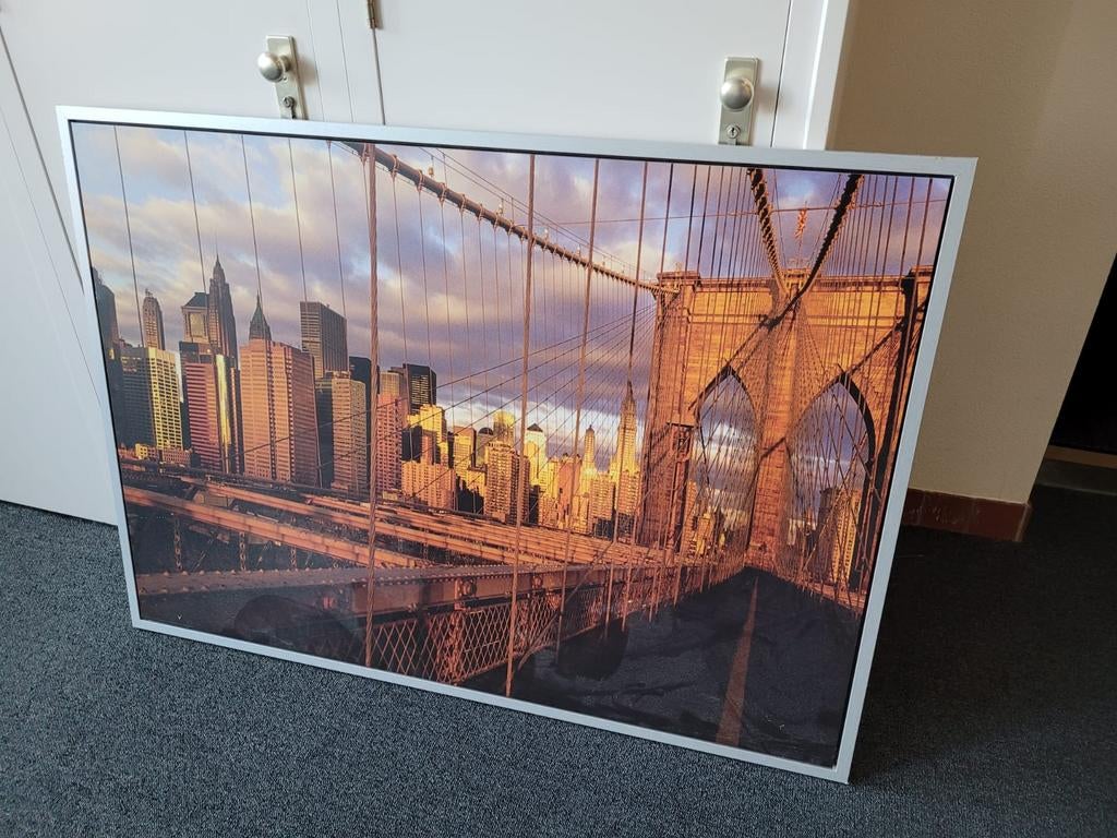 New york brooklyn bridge lijst ikea 100 x 140 cm, Huis en Inrichting, Woonaccessoires | Schilderijen, Tekeningen en Foto's, Ophalen