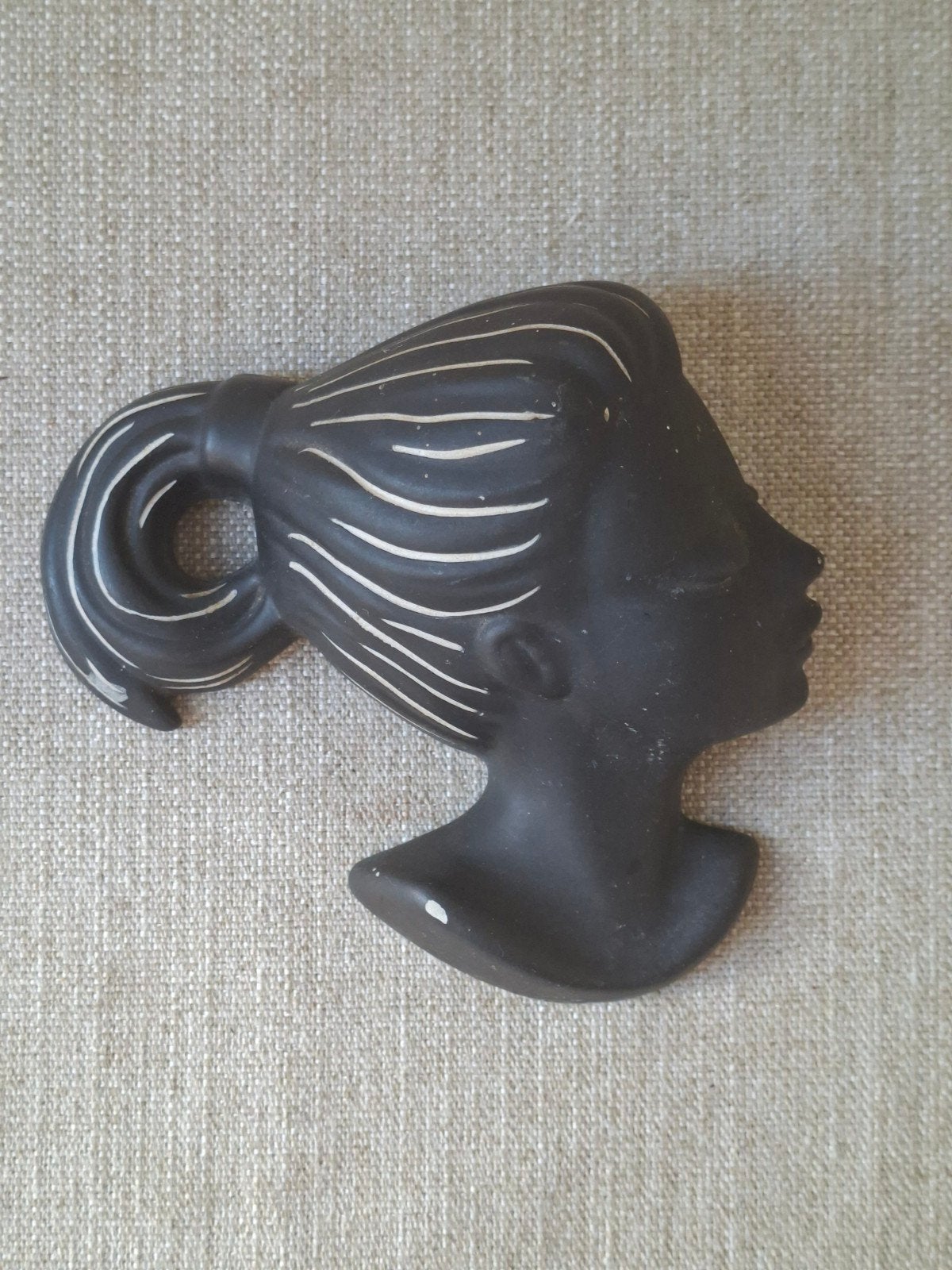 Vintage Kroon wandmasker van een vrouw, model 362, Minder dan 20 cm, Ophalen of Verzenden, Wanddecoratie, Steen of Keramiek