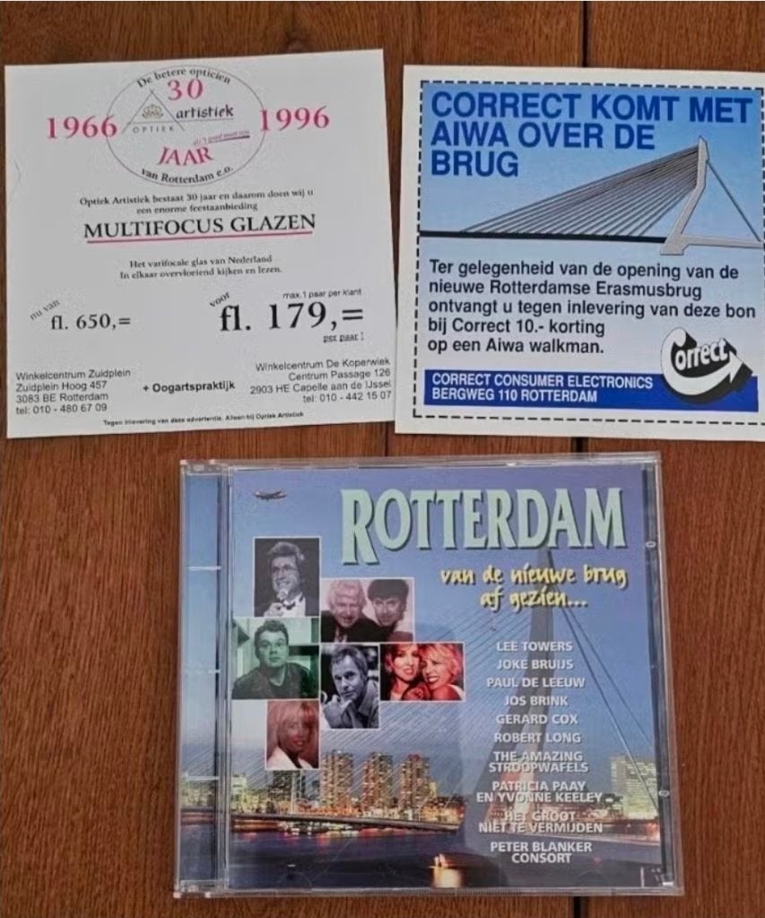 "Rotterdam Erasmusbrug opening 1990-Bruijs/ Cox..., Ophalen, Zo goed als nieuw, Overige genres