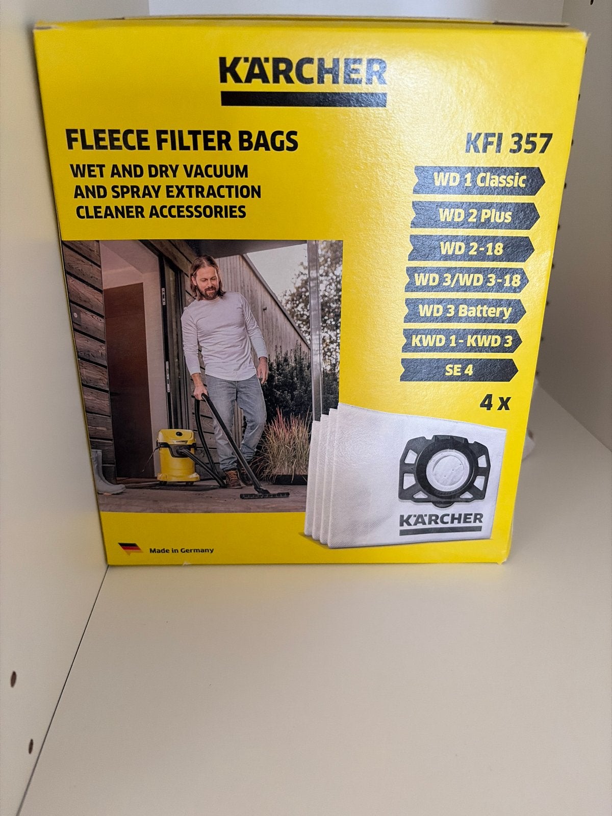 Kärcher Fleece Filterzakken KFI 357 voor Nat- en Droogzuiger, Witgoed en Apparatuur, Stofzuigers, Inclusief accessoires, Kärcher