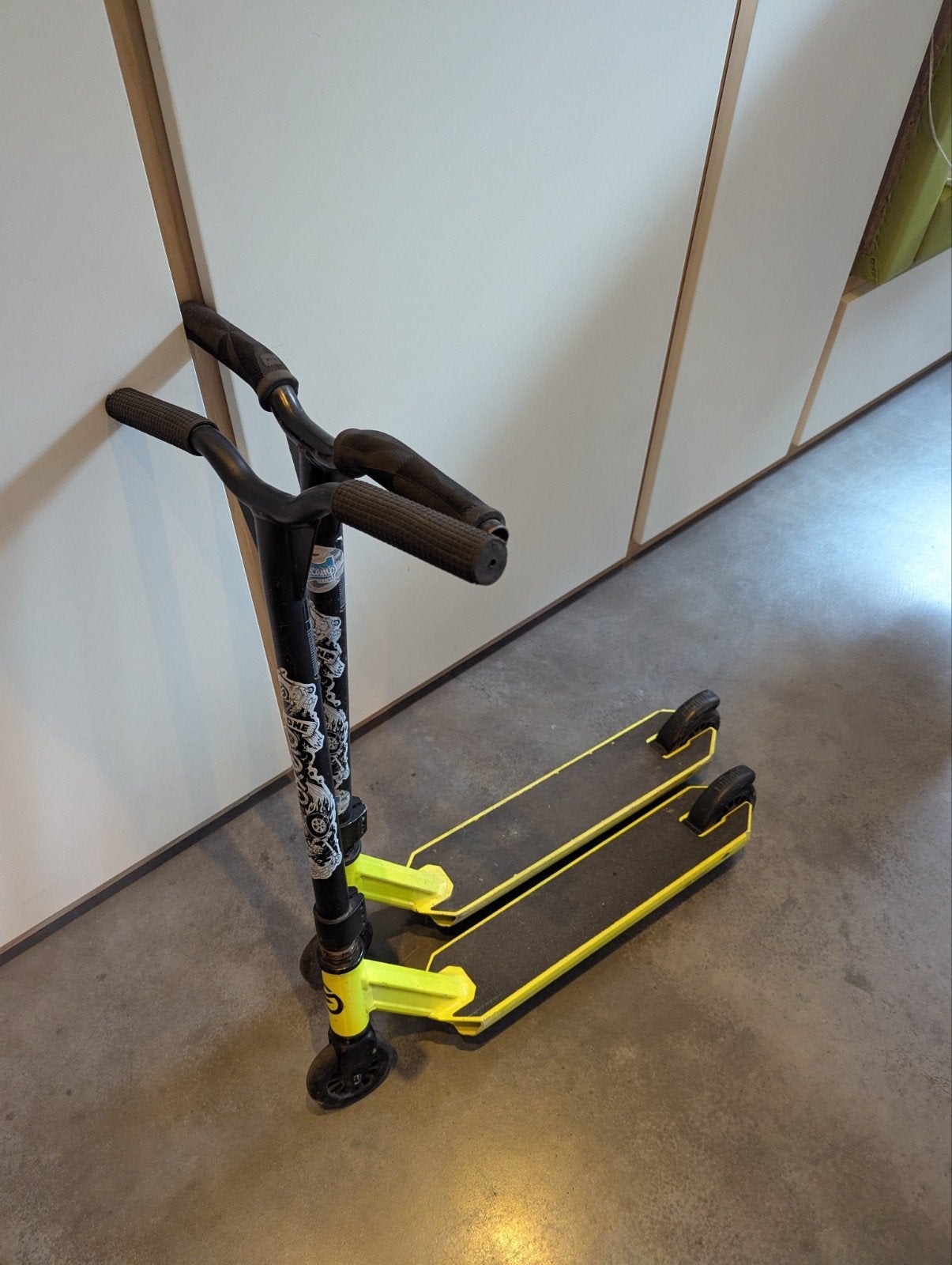 Oxelo Stuntsteps 2 stuks - Geel/Zwart - Gebruikt, Fietsen en Brommers, Steps, Ophalen of Verzenden, Gebruikt, Gewone step, Oxelo