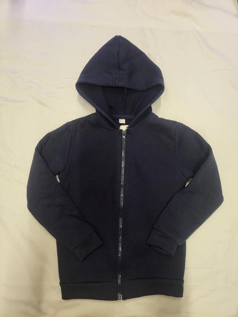 Donkerblauwe hoodie met rits, maat 122/128, Kinderen en Baby's, Kinderkleding | Maat 122, Gebruikt, Jongen of Meisje, Trui of Vest