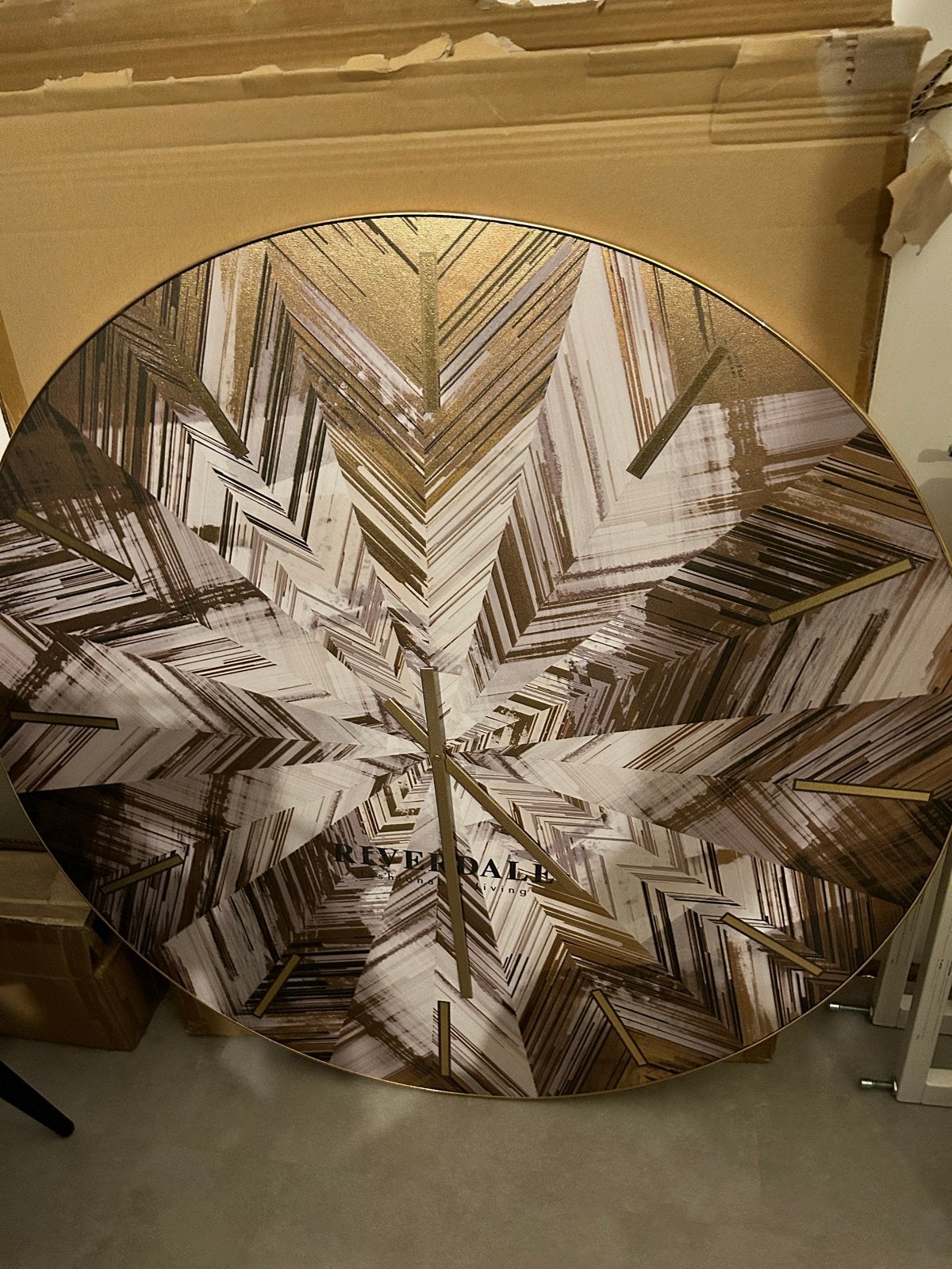 Riverdale Wandklok Brons 90cm - Modern Design, Ophalen, Wandklok, Bruin, Analoog