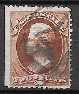 USA 1870 2c Jackson met "I" GRILL en Fancy cancel zie scans, Ophalen of Verzenden, Noord-Amerika