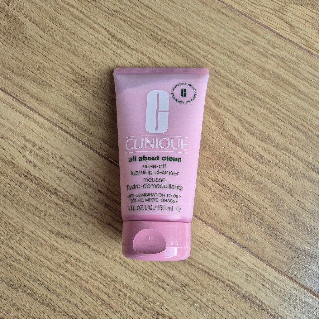 Clinique all about clean rinse-off foaming cleanser mousse, Ophalen of Verzenden, Nieuw, Gehele gezicht, Reiniging