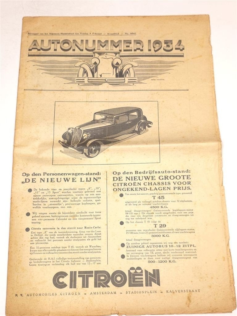 Autonummer 1934 — RAI Ford Citroen Renault, Ophalen of Verzenden, Gelezen, Ford