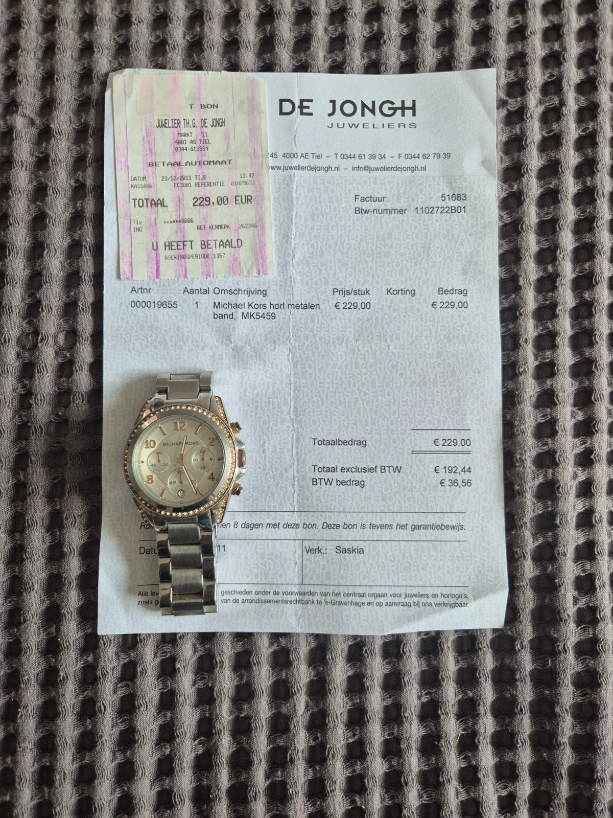 Michael Kors Mk5459., Ophalen of Verzenden, Staal, Overige merken