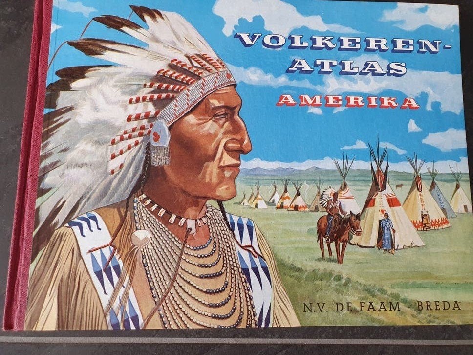 ANTIEK UIT 1953 COMPLEET  volkeren atlas Amerika, Ophalen of Verzenden