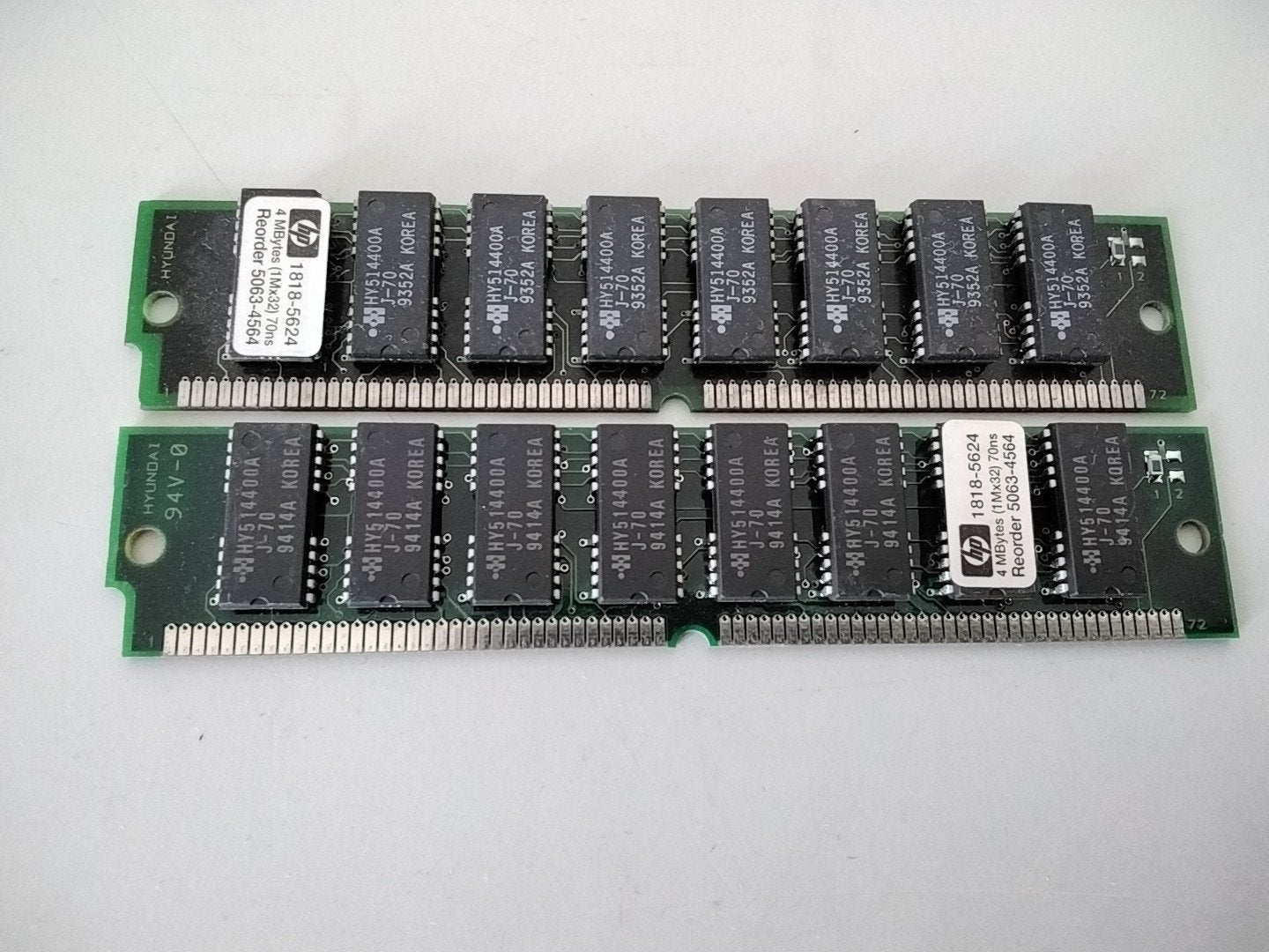 Paar van 4mb 72pins FPM geheugen met HP partnummer, Ophalen of Verzenden, Hewlett-Packard